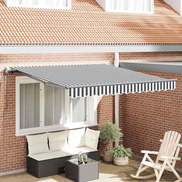 vidaXL Toldo retr&aacute;til autom&aacute;tico 300x250 cm antracite e branco