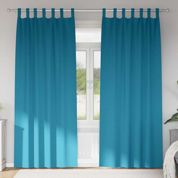 vidaXL Cortinas Blackout com Argolas 2 pcs Turquesa 225 x 140 cm