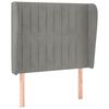 vidaXL Cabeceira de cama c/ abas veludo 83x23x118/128cm cinzento-claro