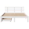 vidaXL Estrutura de cama com gavetas 140x190 cm pinho maciço branco