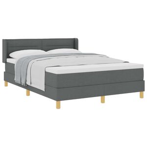 vidaXL Cama Box com colch&atilde;o Cinza Escuro 200 x 140 cm Poli&eacute;ster