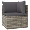 vidaXL 8 pcs conjunto lounge de jardim c/ almofad&otilde;es vime PE cinzento