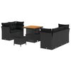 vidaXL Conjunto de Sof&aacute; de Jardim 8 unid. Preto vime PE
