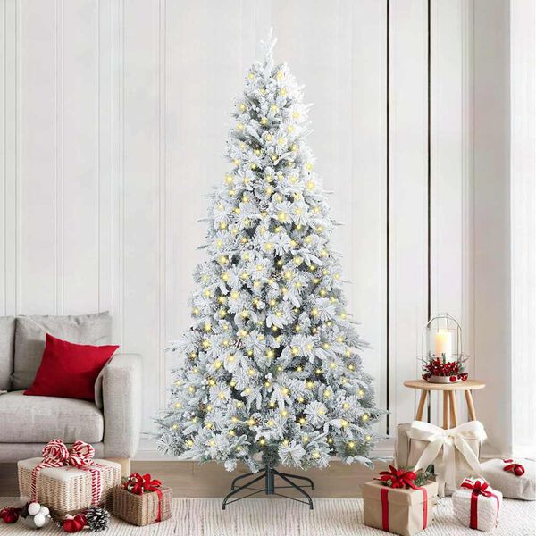 vidaXL &Aacute;rvore de Natal Articulada Artificial Branco 240 cm PE e PVC