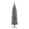 vidaXL &Aacute;rvore Slim de Natal Artificial Verde e Branco 150 cm