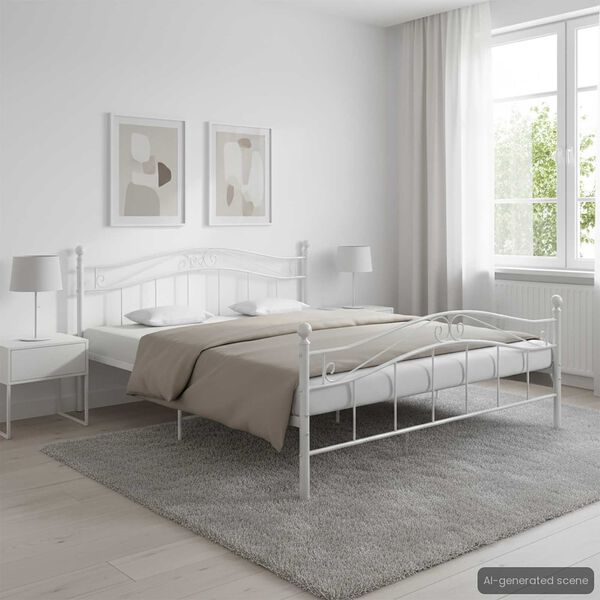 vidaXL Estrutura de cama 180x200 cm metal branco