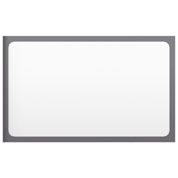 vidaXL Espelho de casa de banho 60x1,5x37 cm contrap. cinza brilhante