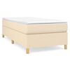 vidaXL Estrutura de cama com molas 90x200 cm tecido creme