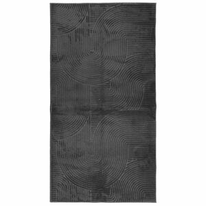 vidaXL Tapete de pelo curto IZA visual escandinavo 80x150 cm antracite