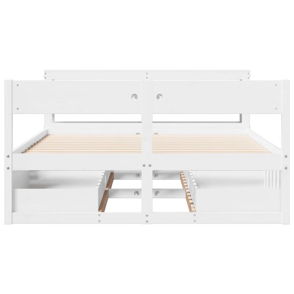 vidaXL Cama sem colchão 160x200 cm madeira de pinho maciça branco
