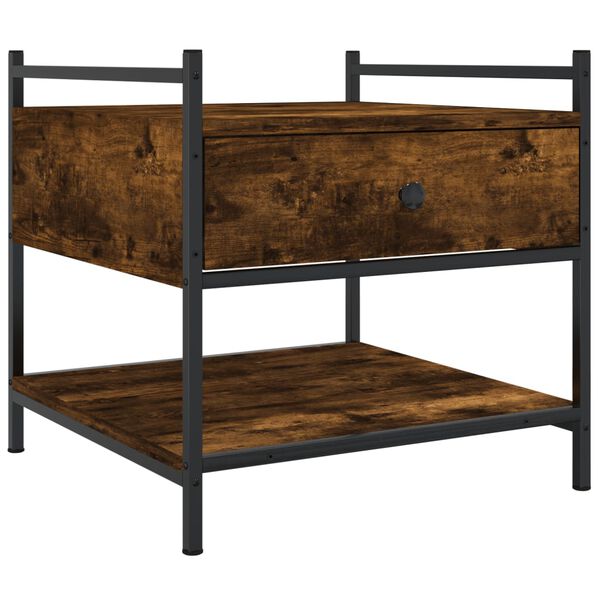 vidaXL Mesa de centro 50x50x50 cm derivados de madeira carvalho fumado