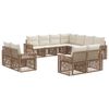 vidaXL Conjunto de Sof&aacute; de Jardim 11 unid. Bege e Branco Creme vime PE