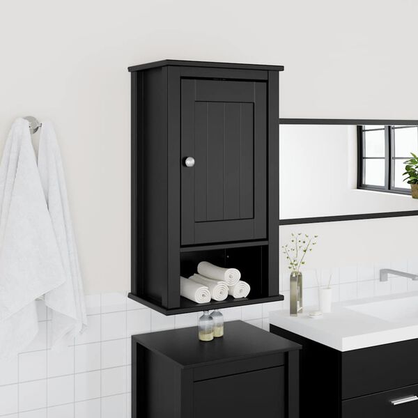 vidaXL M&oacute;vel de parede p/ WC BERG 40x27x71,5 cm pinho maci&ccedil;o preto