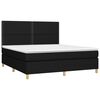 vidaXL Cama box spring c/ colch&atilde;o e LED 160x200 cm tecido preto