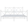 vidaXL Estrutura de cama com cabeceira e p&eacute;s 160x200 cm metal branco