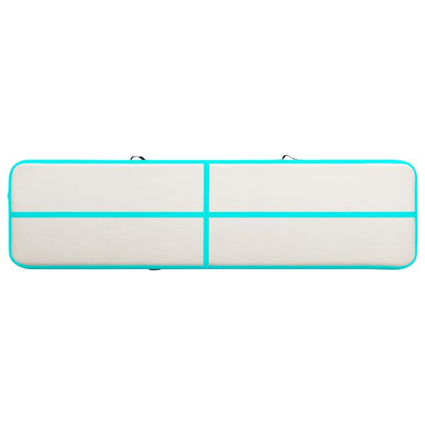 vidaXL Colch&atilde;o de gin&aacute;stica insufl&aacute;vel c/ bomba 800x100x20cm PVC verde