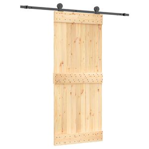 vidaXL Porta Deslizante 85 x 210 cm Natural e Preto