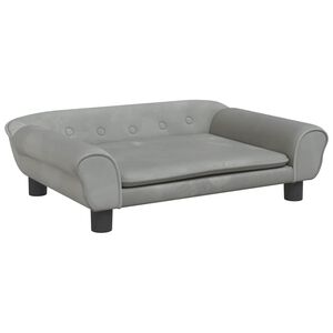 vidaXL Cama para c&atilde;es 70x48x22 cm veludo cinzento-claro