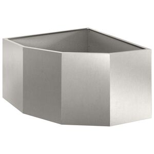 vidaXL Vaso de Canto Prateado 60 x 60 x 35 cm A&ccedil;o inoxid&aacute;vel