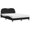 vidaXL Cama Viana com colch&atilde;o 140x200 cm couro artificial preto