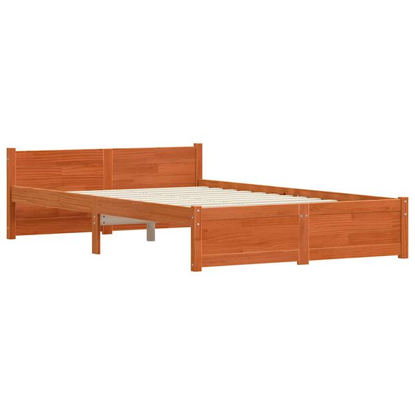 vidaXL Estrutura da Cama Marrom Cera 205.5 x 95.5 x 51 cm