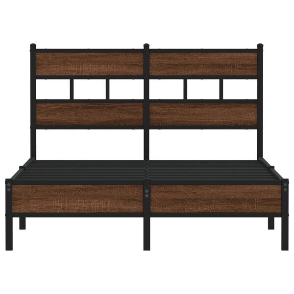 vidaXL Estrutura cama s/ colch&atilde;o derivados madeira carvalho castanho