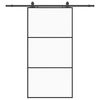 vidaXL Porta deslizante c/ conj ferragens 102x205cm vidro ESG preto