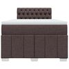 vidaXL Cama boxspring com colch&atilde;o 120x190 cm tecido castanho-escuro