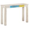 vidaXL Mesa consola 115x35x77 cm madeira de mangueira &aacute;spera branco