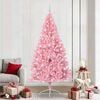 vidaXL &Aacute;rvore de Natal Artificial Pr&eacute;-iluminada Rosa 240 cm PVC