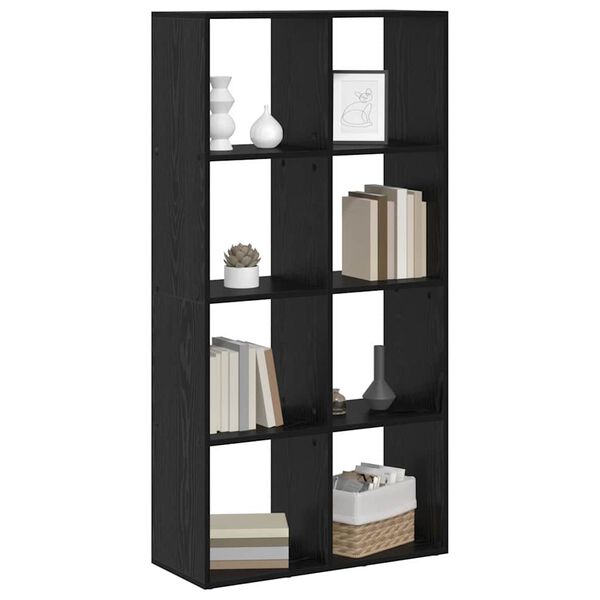 vidaXL Gabinete de Livros Carvalho Preto 69,5 x 29 x 137,5 cm