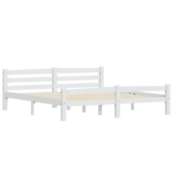 vidaXL Estrutura de cama com 4 gavetas 180x200 cm pinho maciço branco