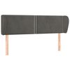 vidaXL Cabeceira de cama c/ abas veludo 147x23x78/88cm cinzento-escuro