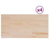vidaXL Tampos de mesa retangulares 4 pcs 100x50x1,7 cm pinho maci&ccedil;o
