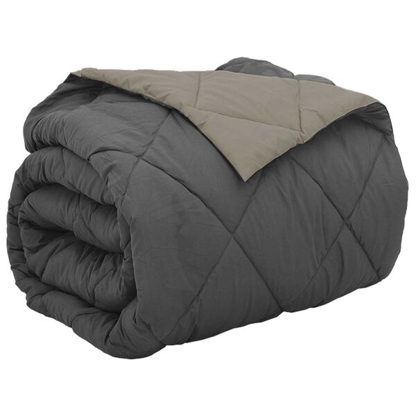 vidaXL Duvet de Ano Inteiro Cinza Claro e Antracite 240 x 260 cm