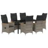 vidaXL Conjunto de Jantar para Jardim 7 unid. Cinzeto vime PE