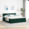 vidaXL Estrutura de cama otomana com colch&atilde;o 180x200 cm verde escuro