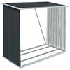 vidaXL Abrigo arruma&ccedil;&atilde;o de troncos jardim a&ccedil;o 163x83x154cm antracite
