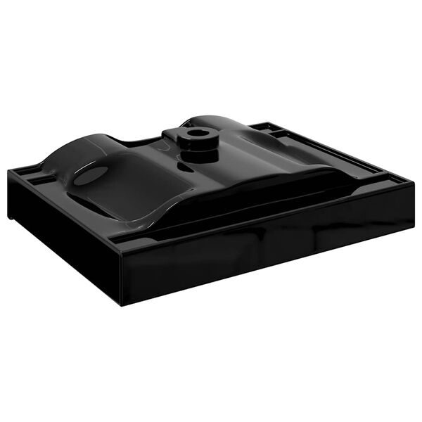 vidaXL Lavat&oacute;rio cer&acirc;mico retang. luxososo preto furo torneira 60x46cm