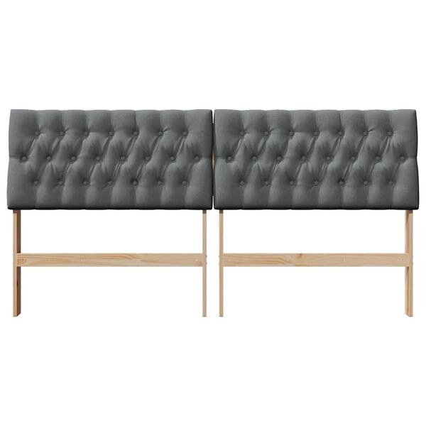 vidaXL Cabeceira estofada Cinza Escuro 180 cm