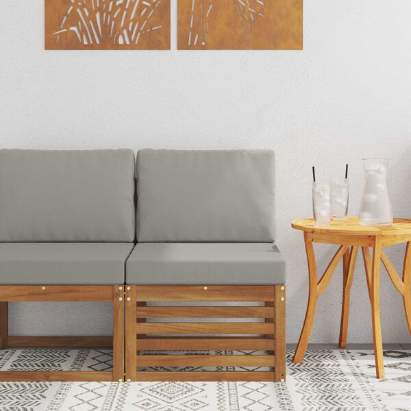 vidaXL Sof&aacute; M&eacute;dio Externo Madeira S&oacute;lida de Ac&aacute;cia Natural