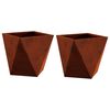vidaXL Floreira 2 pcs Ferro Enferrujado 30 x 30 x 30 cm