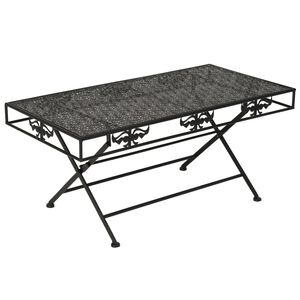 vidaXL Mesa de centro dobr&aacute;vel estilo vintage metal 100x50x45 cm preto
