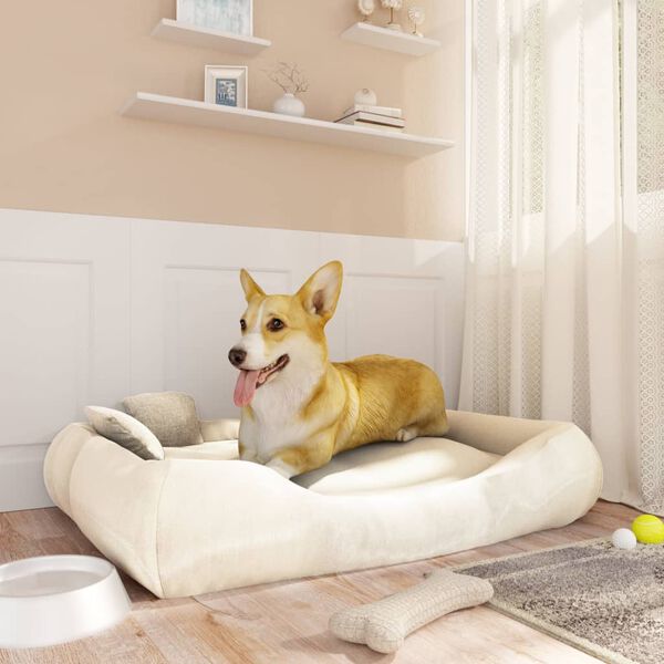 vidaXL Almofad&atilde;o p/ c&atilde;es com almofadas 89x75x19 cm oxford bege