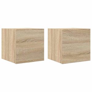 vidaXL M&oacute;veis de TV de parede 2 pcs 30,5x30x30 cm carvalho sonoma
