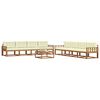vidaXL Conjunto de Sof&aacute;s para Exterior 9 pcs Natural e Creme