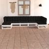 vidaXL 7 pcs conjunto lounge de jardim c/ almofad&otilde;es pinho maci&ccedil;o