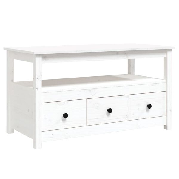 vidaXL Mesa de centro 102x49x55 cm pinho maci&ccedil;o branco