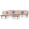 vidaXL 4 pcs conj. lounge jardim c/ almofad&otilde;es madeira ac&aacute;cia maci&ccedil;a