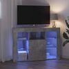vidaXL Criado-mudo de LED para TV de Canto Cinzento 100x40x68cm